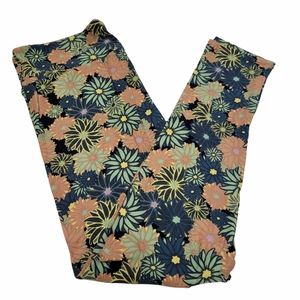 Lularoe Blue Floral Leggings TC